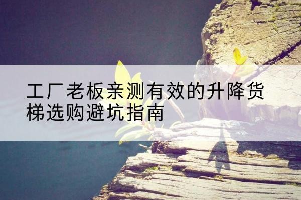 鼓楼升降货梯怎么选-工厂老板亲测有效的升降货梯选购避坑指南